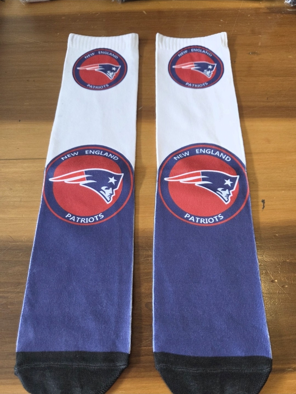 New England Patriots Men’s Crew Socks — White & Blue